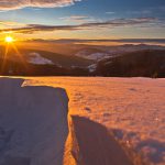 Fotoobraz – Zachód słońca spod Bacówki nad Wierchomlą zimą # 12959